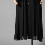 新品 CELINE セリーヌ / 23SS サファリドレス シルクジョーゼット / ロングワンピース / 2R24C856C / size 38 (BLACK) レディース