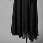新品 CELINE セリーヌ / 23SS サファリドレス シルクジョーゼット / ロングワンピース / 2R24C856C / size 38 (BLACK) レディース