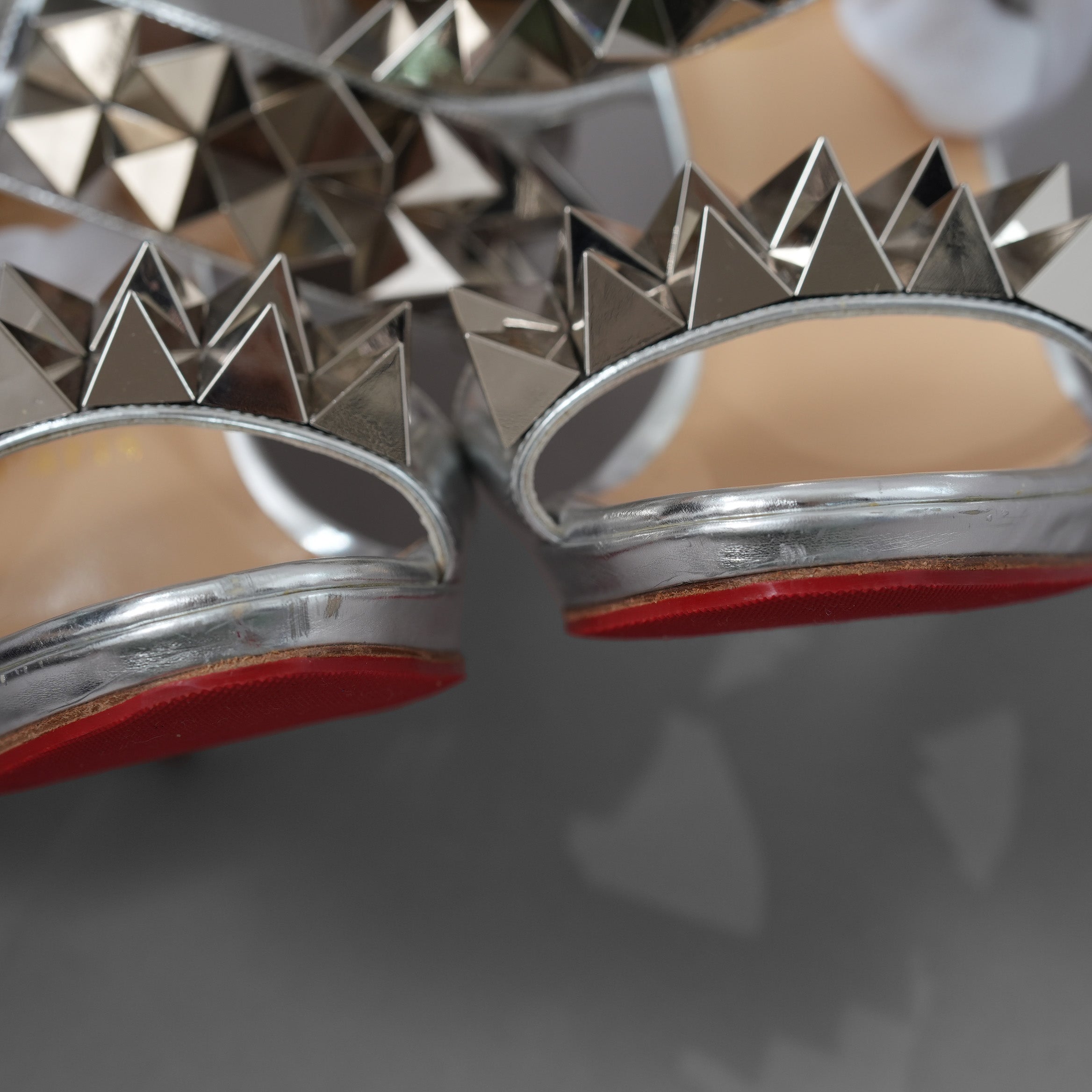 Christian Louboutin クリスチャン ルブタン / 16AW ミランダカー 着用 Miziggoo 120 Specchio Spike Sandals ミジグー 120 スペッキオ スパイク サンダル シューズ / size 35 (22cm) SILVER レディース 352014-izm