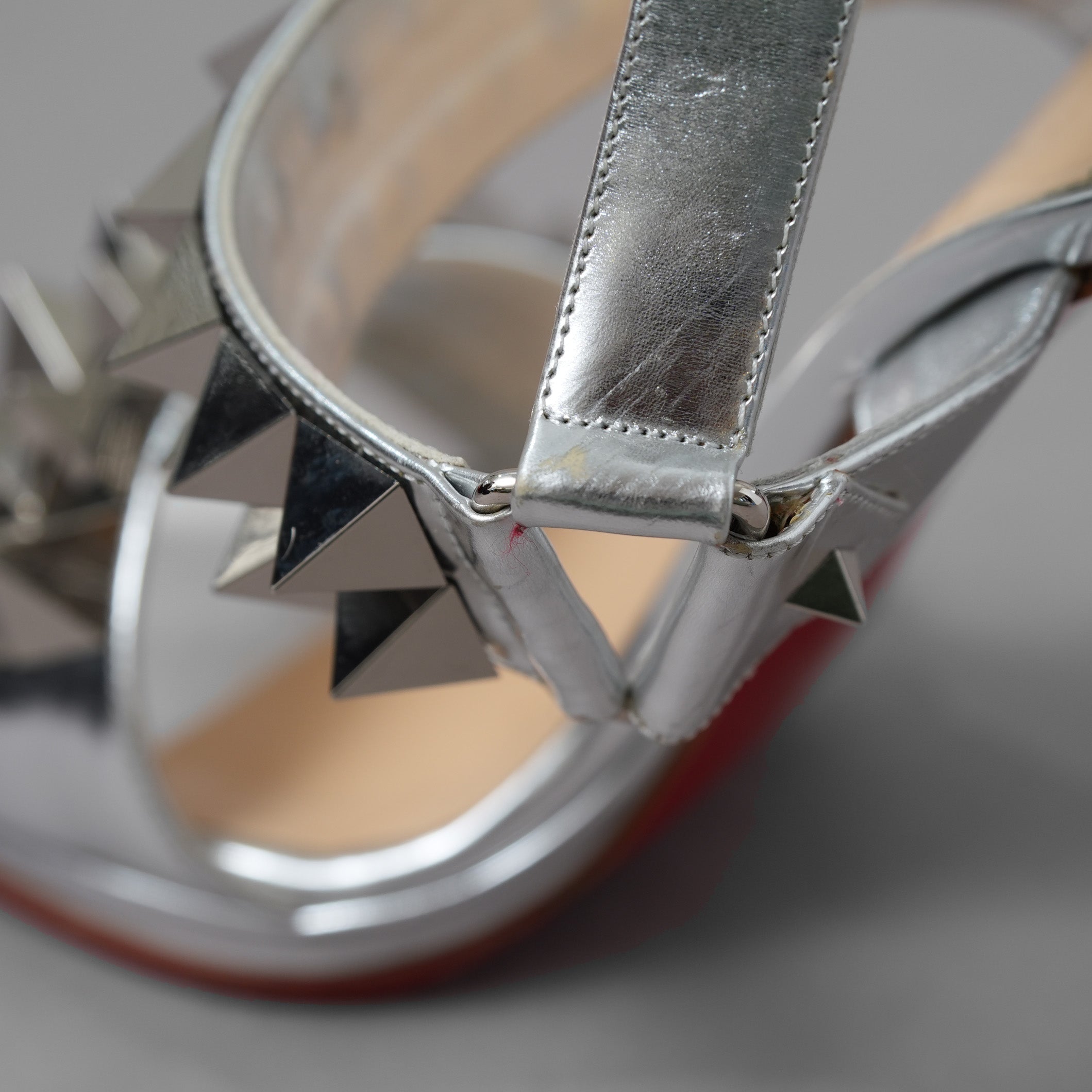 Christian Louboutin クリスチャン ルブタン / 16AW ミランダカー 着用 Miziggoo 120 Specchio Spike Sandals ミジグー 120 スペッキオ スパイク サンダル シューズ / size 35 (22cm) SILVER レディース 352014-izm