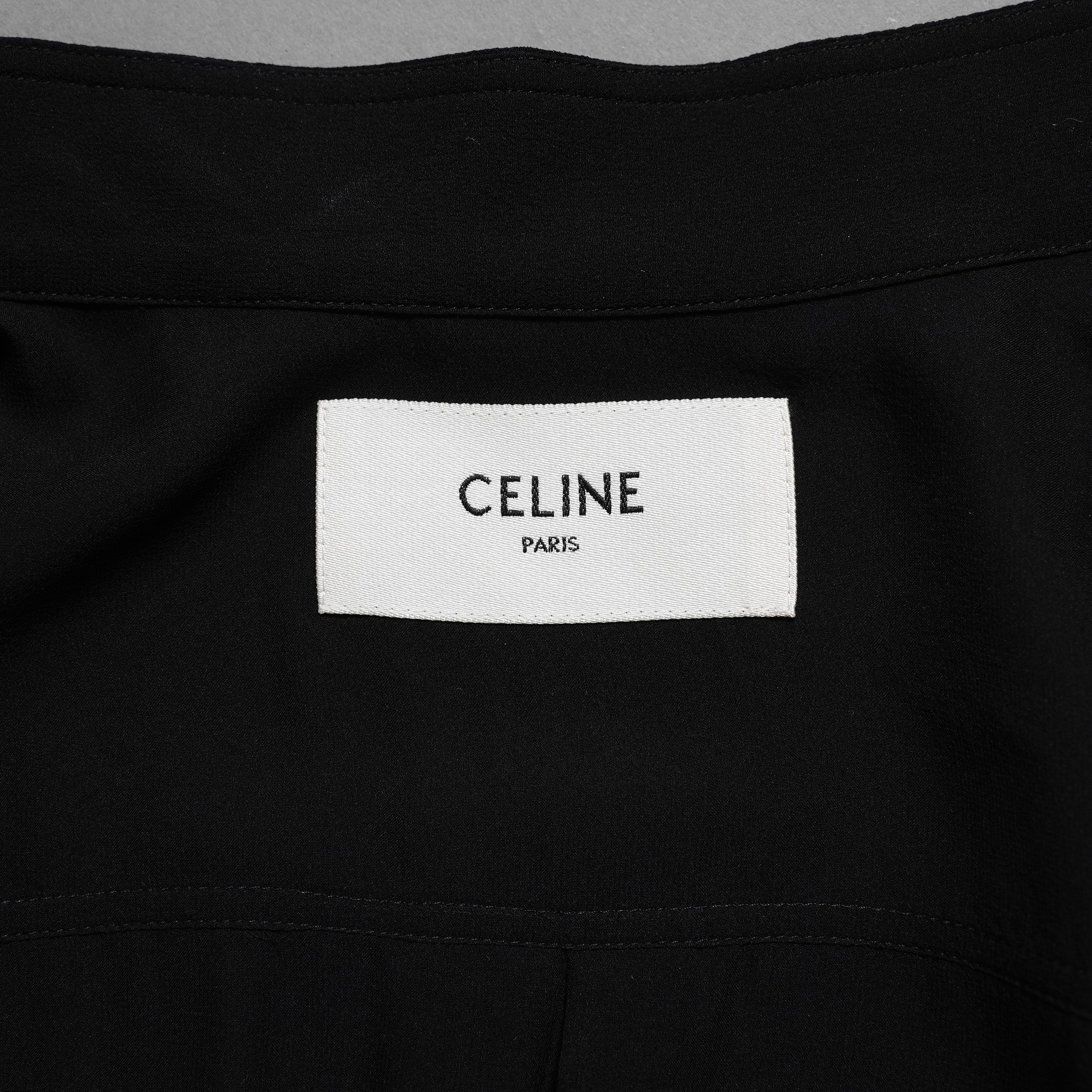 新品 CELINE セリーヌ / 23SS サファリドレス シルクジョーゼット / ロングワンピース / 2R24C856C / size 38 (BLACK) レディース