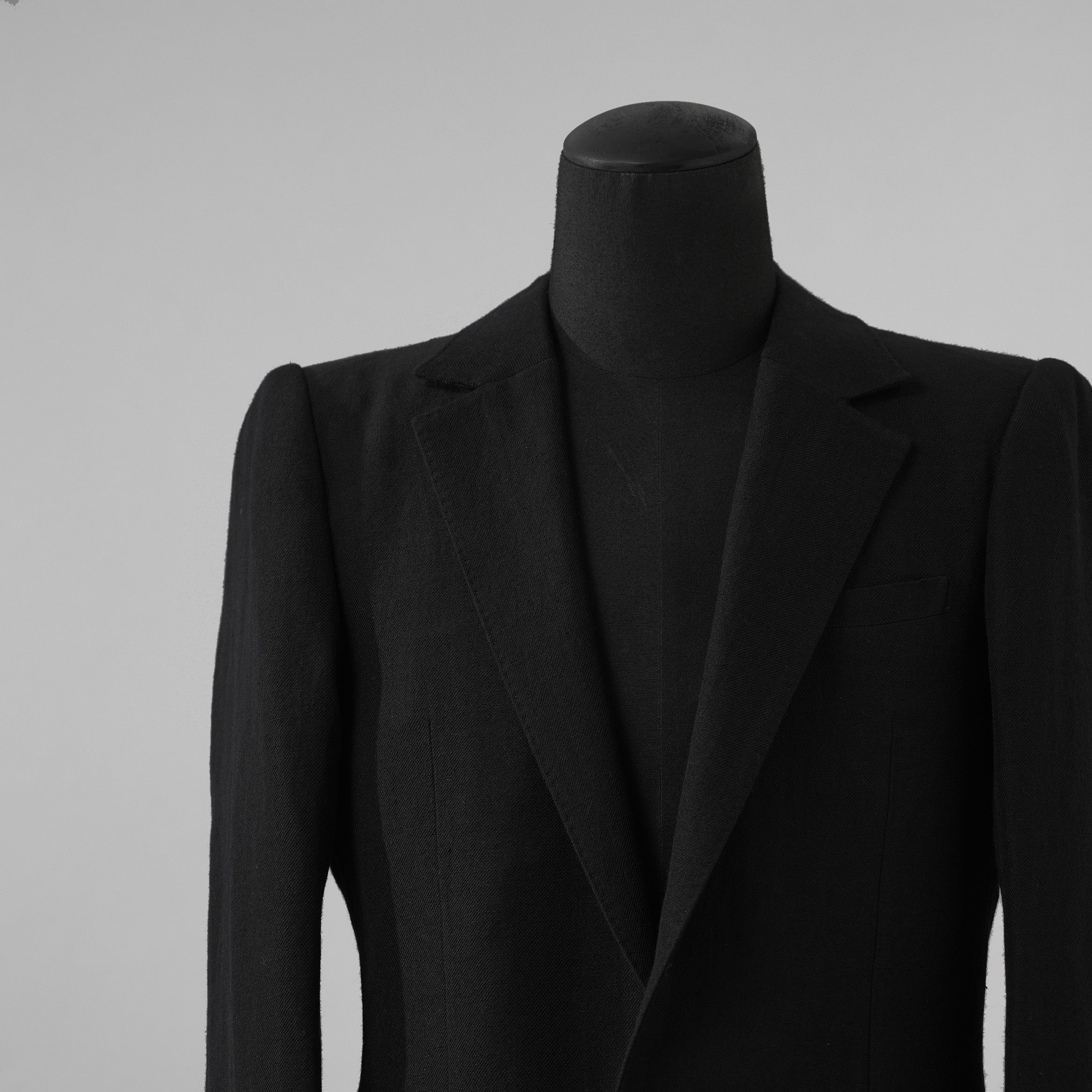 新品 DEVOA デヴォア / 24SS Jacket Wool Linen. テーラード ジャケット / JKF-WLNW / size 1 (BLACK)  123005-alm