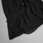 新品 CELINE セリーヌ / 23SS サファリドレス シルクジョーゼット / ロングワンピース / 2R24C856C / size 38 (BLACK) レディース