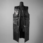 RICK OWENS リックオウエンス / 24AW 美品 Porterville Utility Leather Vest カーフレザー ベスト/ RR02D6911 LOO / size 46 (BLACK)