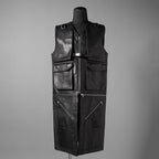 RICK OWENS リックオウエンス / 24AW 美品 Porterville Utility Leather Vest カーフレザー ベスト/ RR02D6911 LOO / size 46 (BLACK)