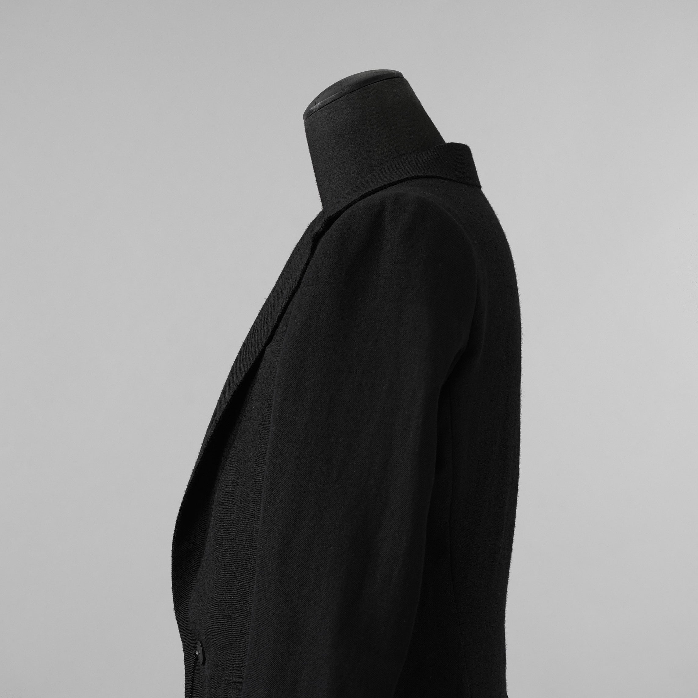 新品 DEVOA デヴォア / 24SS Jacket Wool Linen. テーラード ジャケット / JKF-WLNW / size 1 (BLACK)  123005-alm