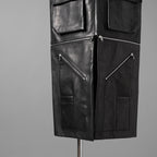 RICK OWENS リックオウエンス / 24AW 美品 Porterville Utility Leather Vest カーフレザー ベスト/ RR02D6911 LOO / size 46 (BLACK)