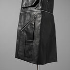 RICK OWENS リックオウエンス / 24AW 美品 Porterville Utility Leather Vest カーフレザー ベスト/ RR02D6911 LOO / size 46 (BLACK)
