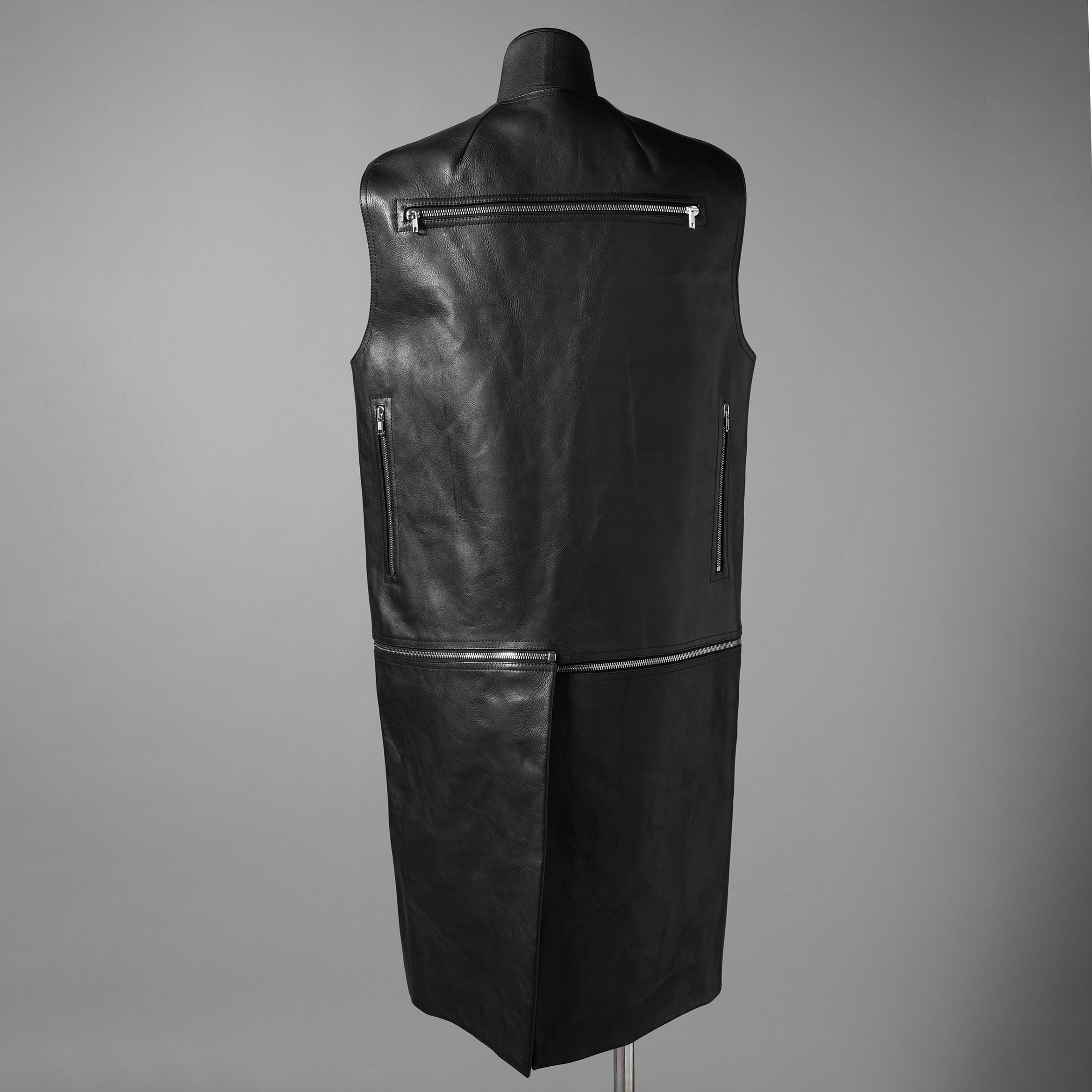 RICK OWENS リックオウエンス / 24AW 美品 Porterville Utility Leather Vest カーフレザー ベスト/ RR02D6911 LOO / size 46 (BLACK)