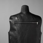 RICK OWENS リックオウエンス / 24AW 美品 Porterville Utility Leather Vest カーフレザー ベスト/ RR02D6911 LOO / size 46 (BLACK)
