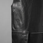 RICK OWENS リックオウエンス / 24AW 美品 Porterville Utility Leather Vest カーフレザー ベスト/ RR02D6911 LOO / size 46 (BLACK)