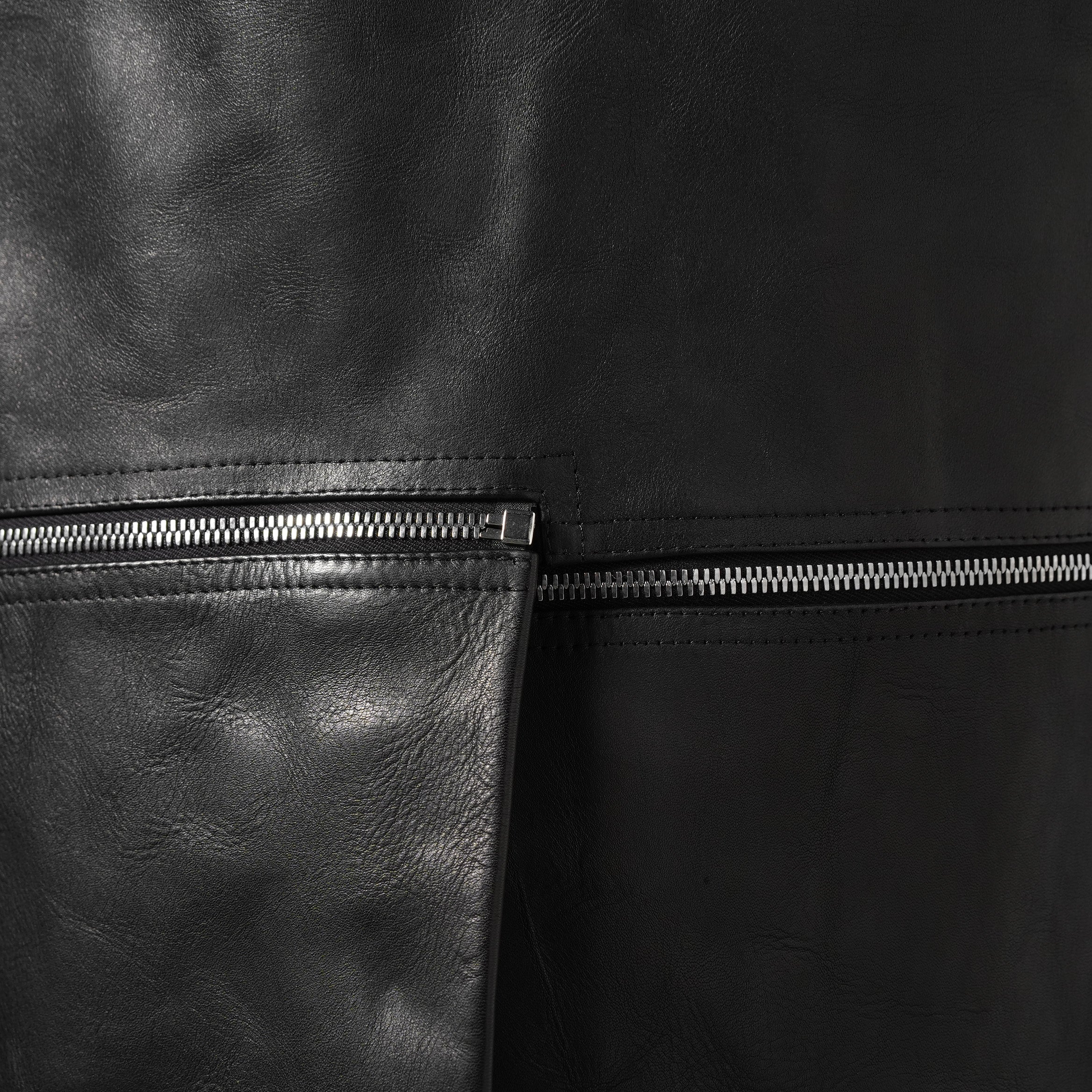 RICK OWENS リックオウエンス / 24AW 美品 Porterville Utility Leather Vest カーフレザー ベスト/ RR02D6911 LOO / size 46 (BLACK)