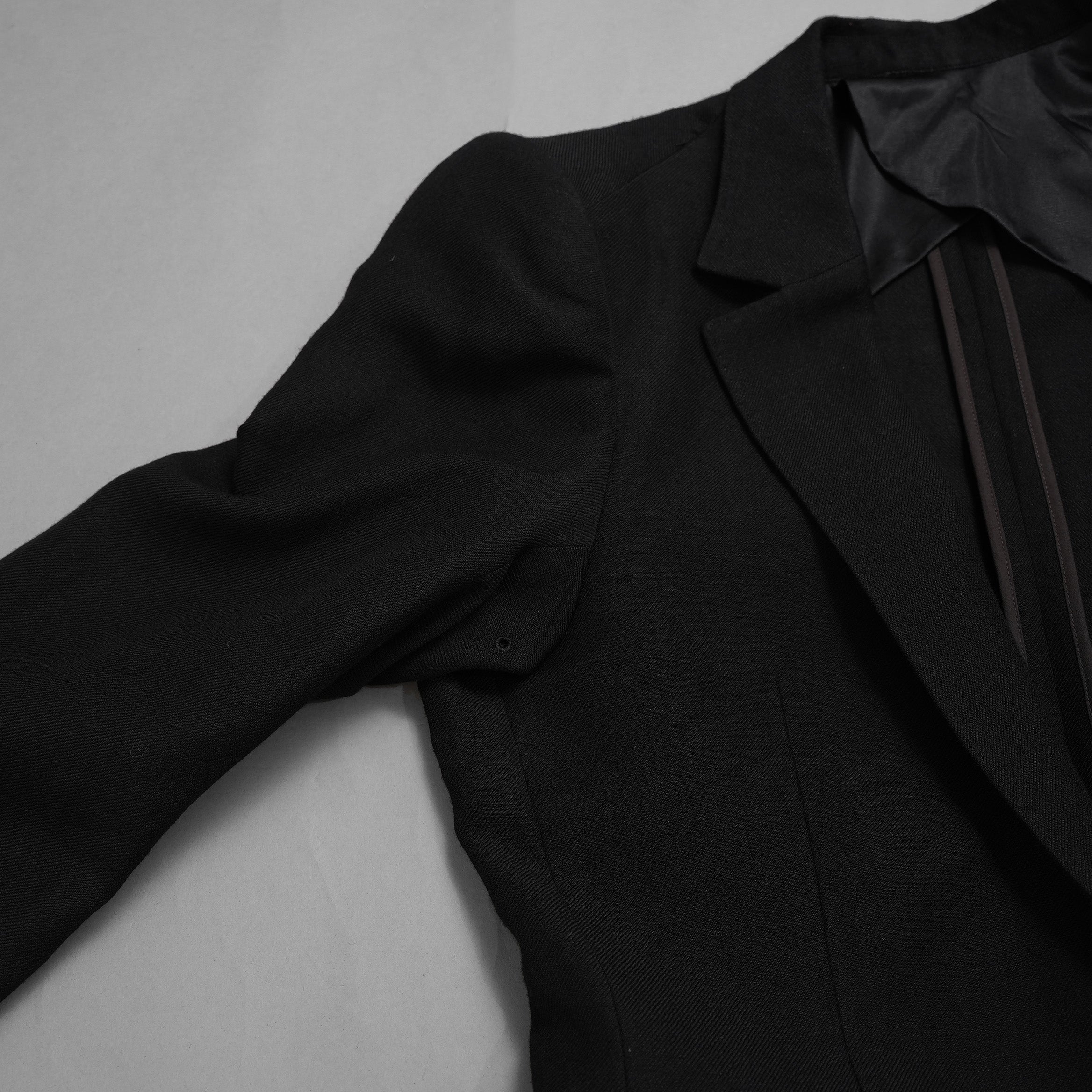 新品 DEVOA デヴォア / 24SS Jacket Wool Linen. テーラード ジャケット / JKF-WLNW / size 1 (BLACK)  123005-alm