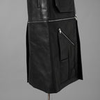RICK OWENS リックオウエンス / 24AW 美品 Porterville Utility Leather Vest カーフレザー ベスト/ RR02D6911 LOO / size 46 (BLACK)