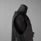 RICK OWENS リックオウエンス / 24AW 美品 Porterville Utility Leather Vest カーフレザー ベスト/ RR02D6911 LOO / size 46 (BLACK)