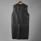 RICK OWENS リックオウエンス / 24AW 美品 Porterville Utility Leather Vest カーフレザー ベスト/ RR02D6911 LOO / size 46 (BLACK)