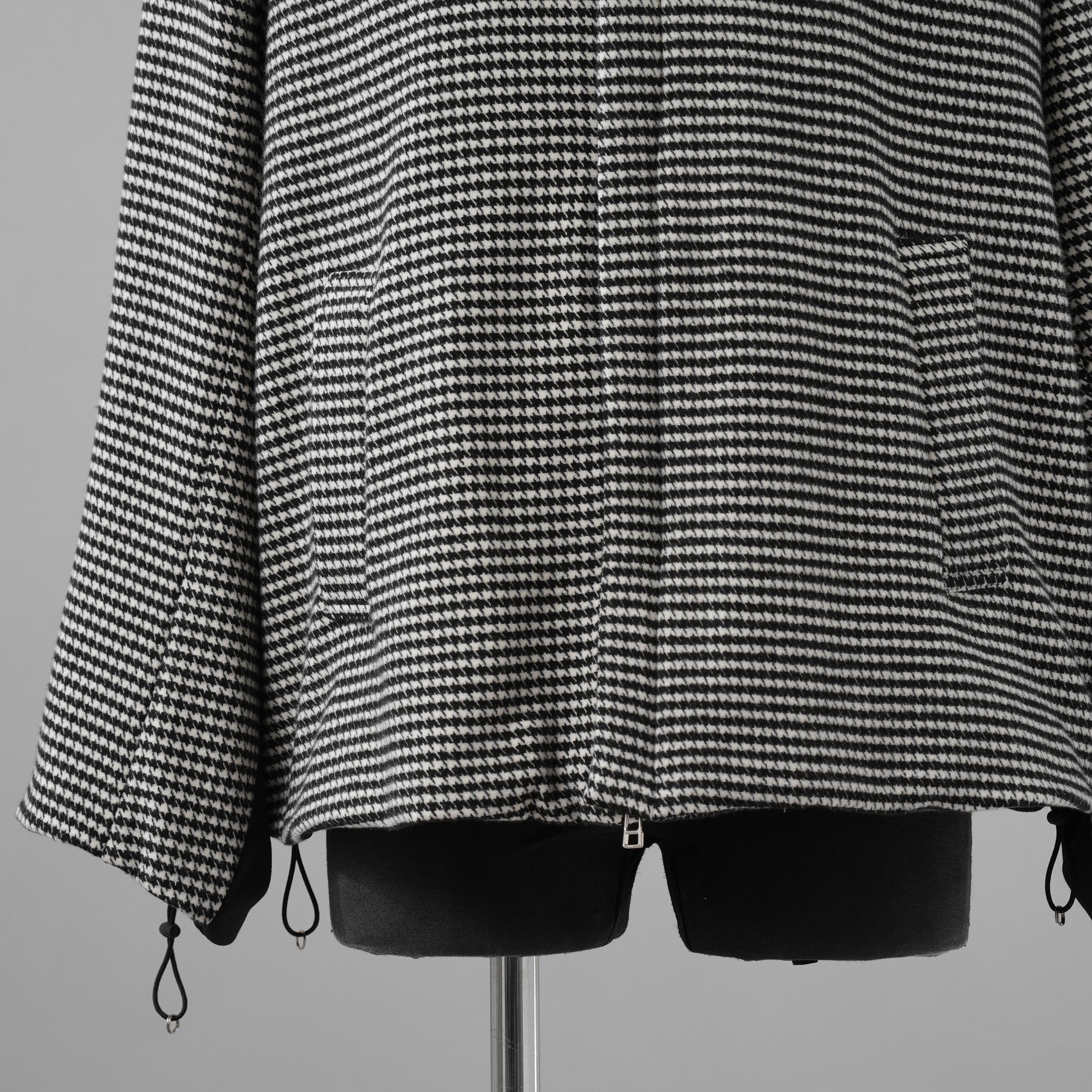 bajra バジュラ / 美品 23AW ハウンドトゥース 千鳥格子 ハイネック・ショートコート ブルゾン / 153uj02 / size 3 (BLACK) 352021-in-ue