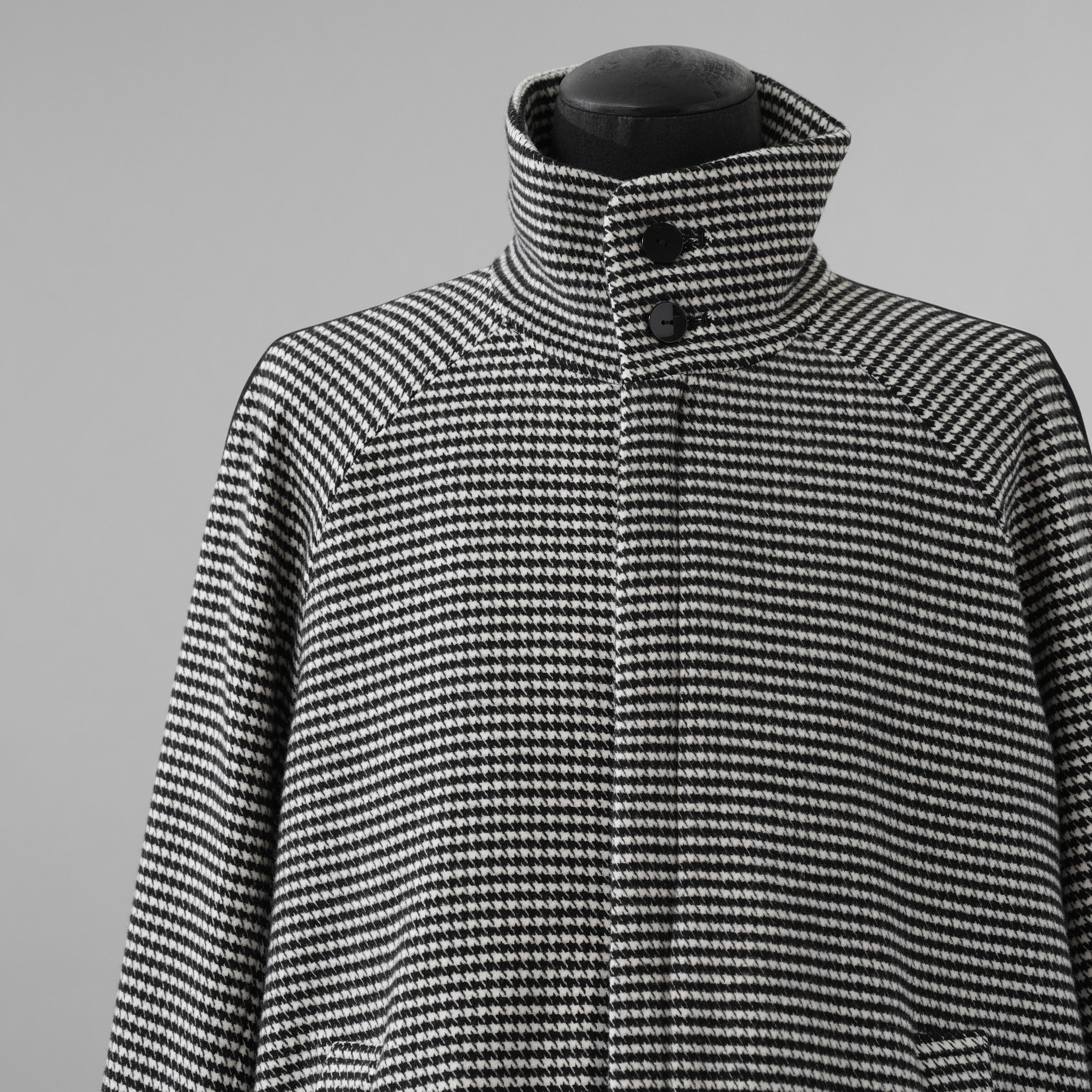 bajra バジュラ / 美品 23AW ハウンドトゥース 千鳥格子 ハイネック・ショートコート ブルゾン / 153uj02 / size 3 (BLACK) 352021-in-ue