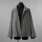 bajra バジュラ / 美品 23AW ハウンドトゥース 千鳥格子 ハイネック・ショートコート ブルゾン / 153uj02 / size 3 (BLACK) 352021-in-ue