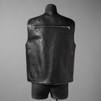 RICK OWENS リックオウエンス / 24AW 美品 Porterville Utility Leather Vest カーフレザー ベスト/ RR02D6911 LOO / size 46 (BLACK)