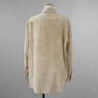 LOUIS VUITTON ルイヴィトン / 美品 22SS モノグラム シルク 長袖シャツ / RW222J D96 FNBL12 / size 38 (CHAMPAGNE BEIGE) レディース 352027-izm
