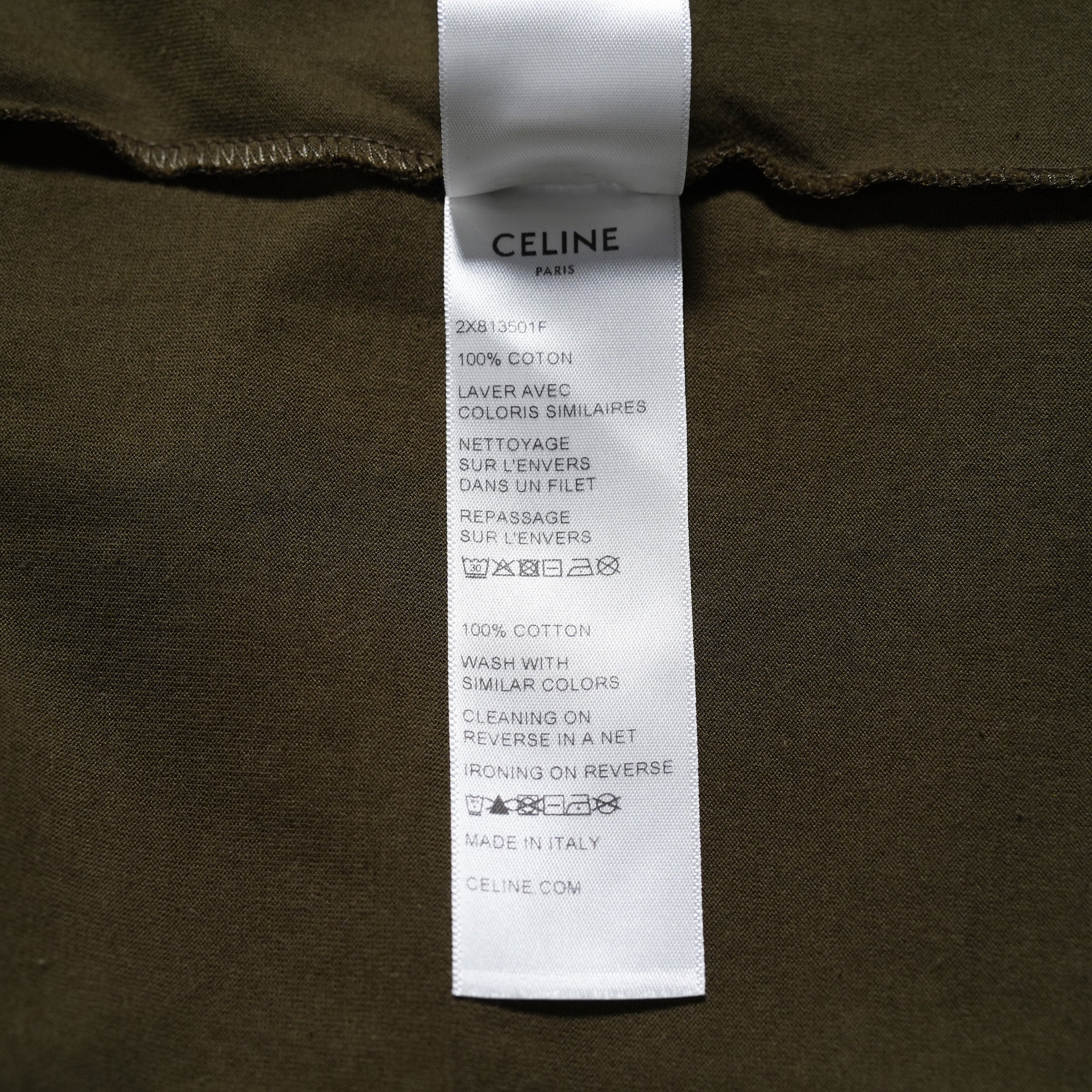 CELINE セリーヌ / 美品 21SS エディ期 16 セーズ ロゴ プリント 半袖Tシャツ / 2X813501F-02DO / size S (DARK KHAKI) レディース