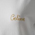 CELINE セリーヌ / 美品 21SS ゴールドロゴ エンブロイダリー 半袖Tシャツ / 2X351501F / size M (WHITE) レディース