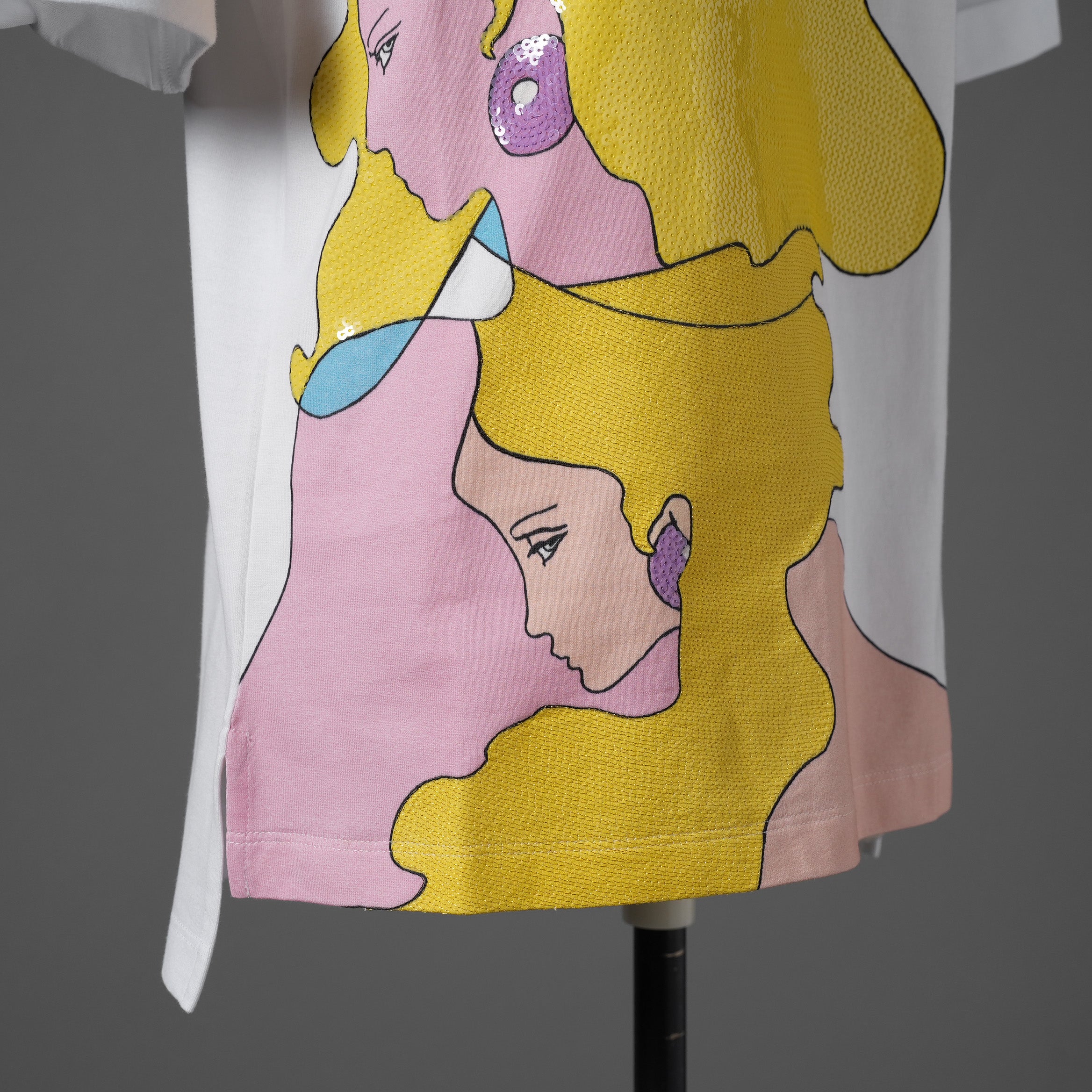 FENDI フェンディ / 22SS スパンコール ヘアドゥガールズ 半袖 Tシャツ / FS7011AK6B / size XXS (WHITE) レディース
