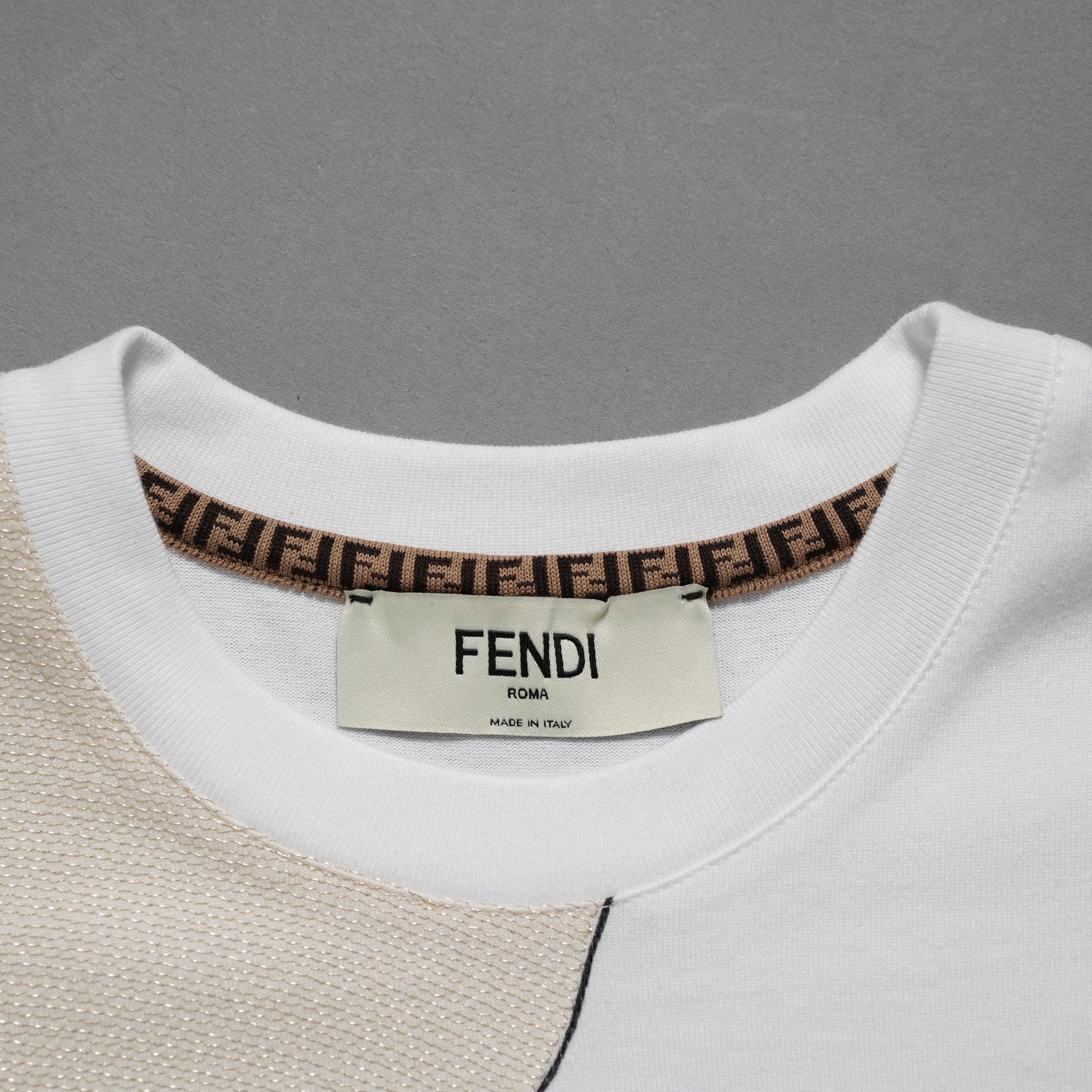 FENDI フェンディ / 22SS スパンコール ヘアドゥガールズ 半袖 Tシャツ / FS7011AK6B / size XXS (WHITE) レディース