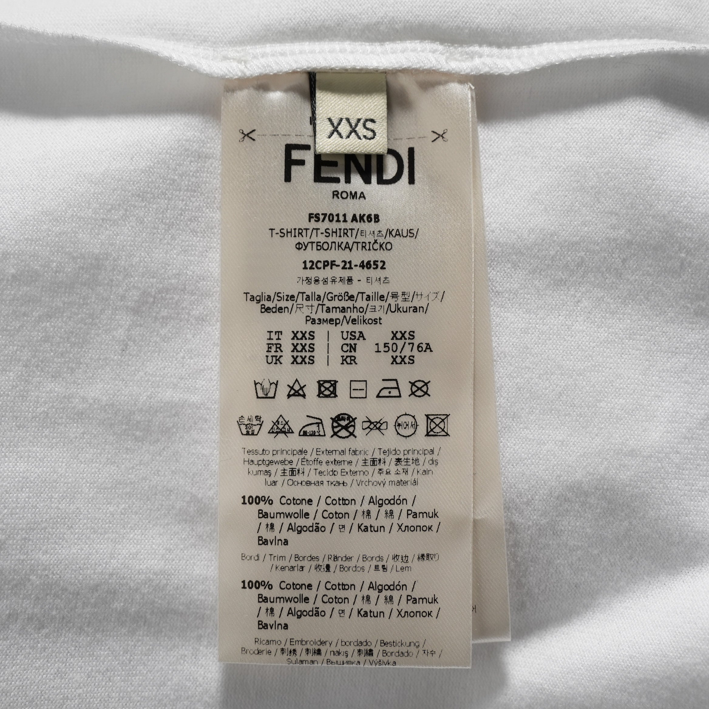FENDI フェンディ / 22SS スパンコール ヘアドゥガールズ 半袖 Tシャツ / FS7011AK6B / size XXS (WHITE) レディース