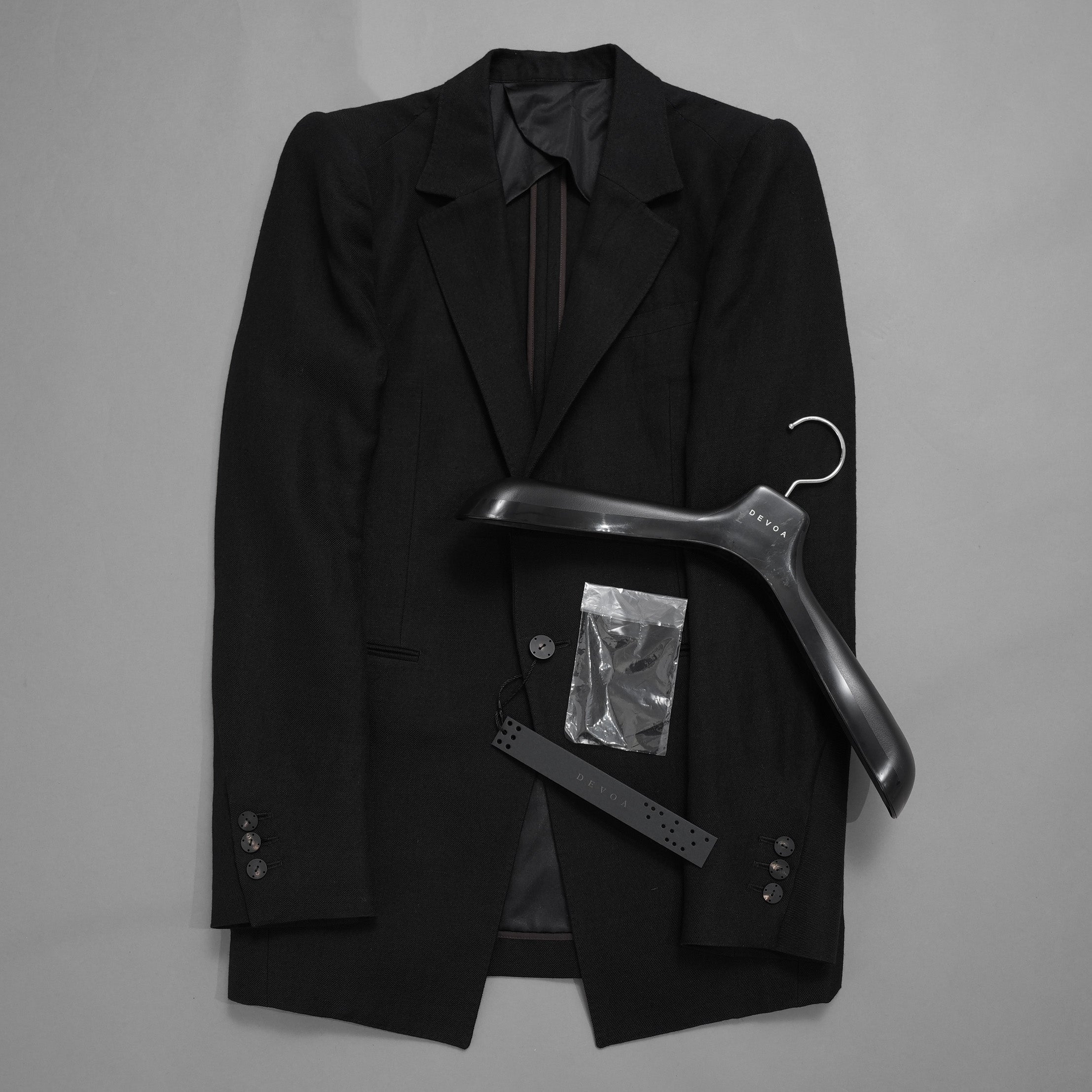 新品 DEVOA デヴォア / 24SS Jacket Wool Linen. テーラード ジャケット / JKF-WLNW / size 1 (BLACK)  123005-alm