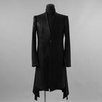 新品 kiryuyrik キリュウキリュウ / 23AW BLACK HONEY CHILI COOKIE コラボ Collarless Flare Jacket ノーカラーフレア ジャケット コート / BHCC-HJ15-007 / size M (BLACK)  123006-alm