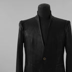 新品 kiryuyrik キリュウキリュウ / 23AW BLACK HONEY CHILI COOKIE コラボ Collarless Flare Jacket ノーカラーフレア ジャケット コート / BHCC-HJ15-007 / size M (BLACK)  123006-alm