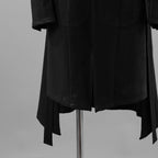 新品 kiryuyrik キリュウキリュウ / 23AW BLACK HONEY CHILI COOKIE コラボ Collarless Flare Jacket ノーカラーフレア ジャケット コート / BHCC-HJ15-007 / size M (BLACK)  123006-alm