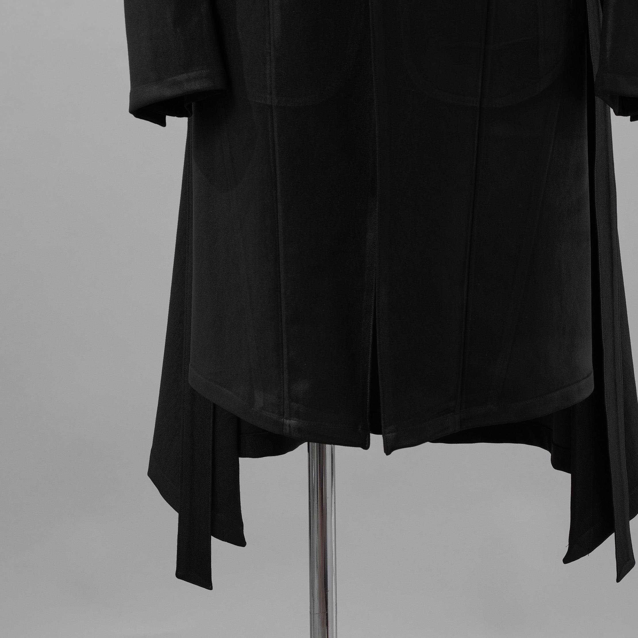 新品 kiryuyrik キリュウキリュウ / 23AW BLACK HONEY CHILI COOKIE コラボ Collarless Flare Jacket ノーカラーフレア ジャケット コート / BHCC-HJ15-007 / size M (BLACK)  123006-alm