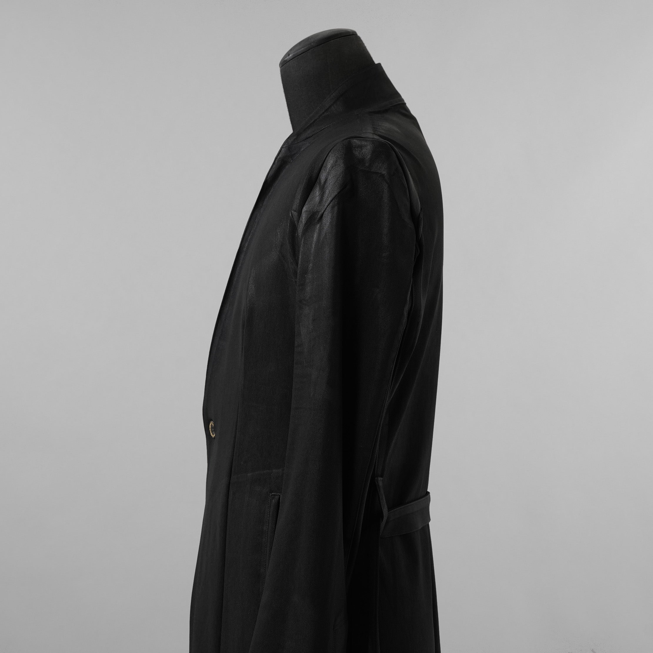 新品 kiryuyrik キリュウキリュウ / 23AW BLACK HONEY CHILI COOKIE コラボ Collarless Flare Jacket ノーカラーフレア ジャケット コート / BHCC-HJ15-007 / size M (BLACK)  123006-alm