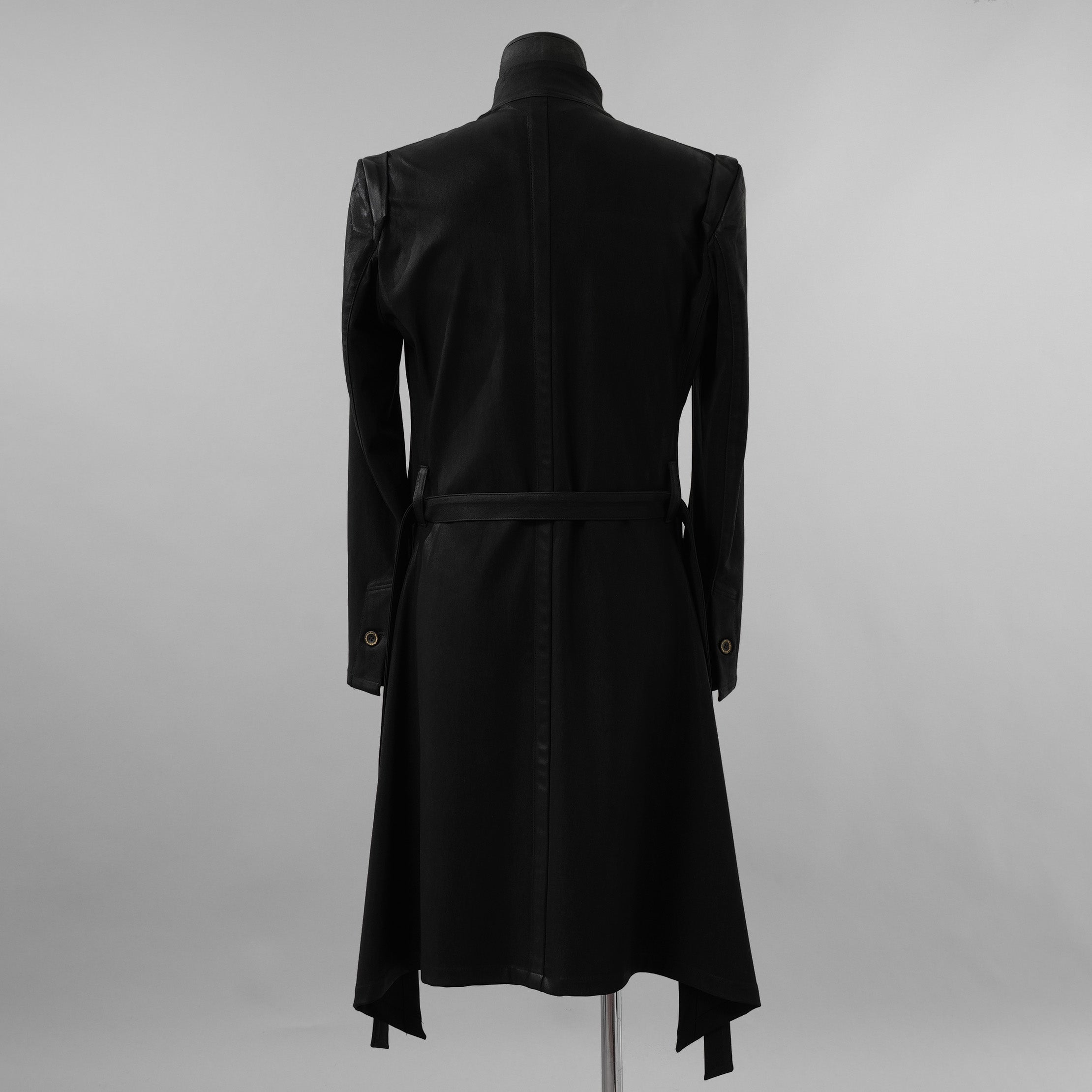 新品 kiryuyrik キリュウキリュウ / 23AW BLACK HONEY CHILI COOKIE コラボ Collarless Flare Jacket ノーカラーフレア ジャケット コート / BHCC-HJ15-007 / size M (BLACK)  123006-alm