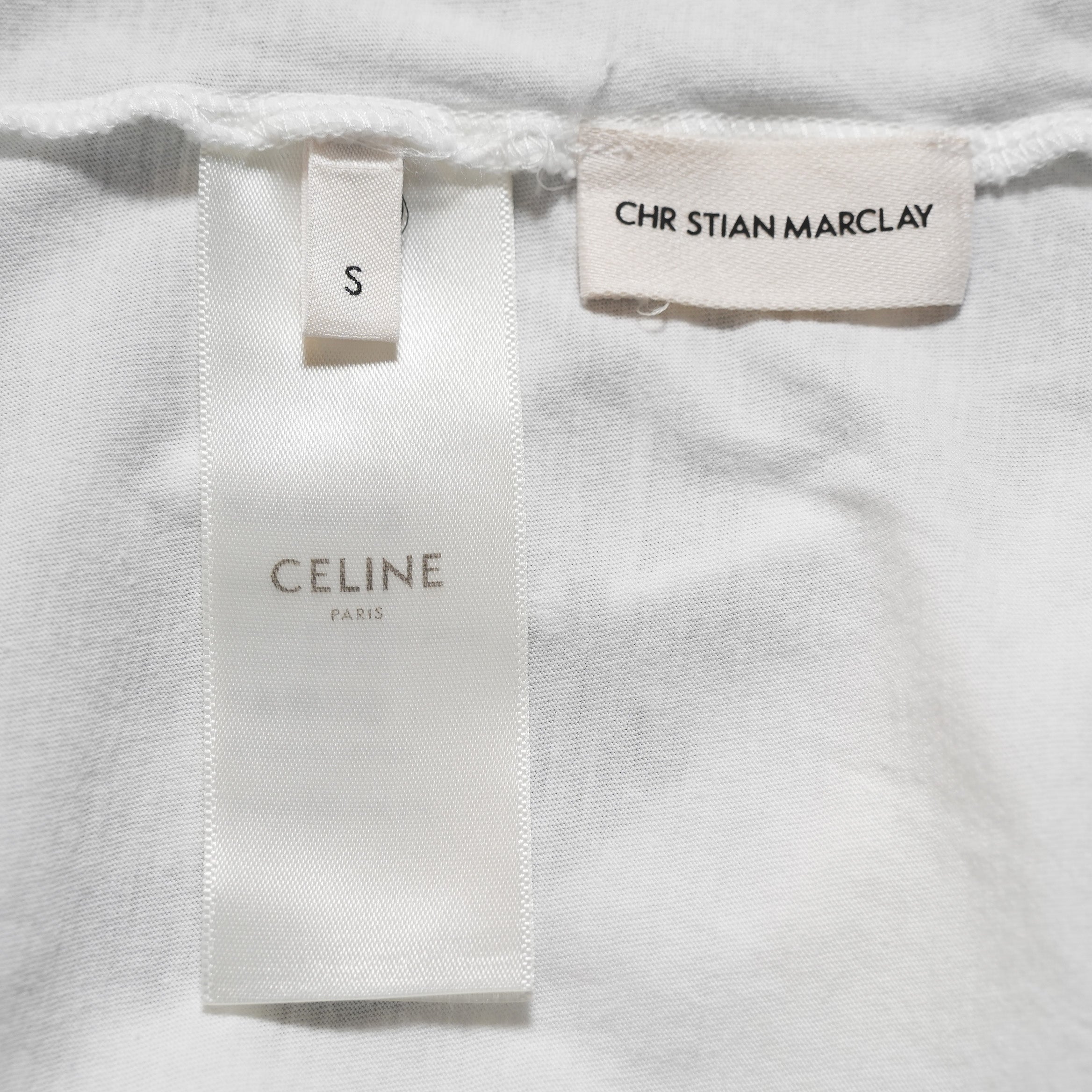 CELINE セリーヌ / 美品 19SS エディ期 CHRISTIAN MARCLAY KABLOOSH キモノスリーブ Tシャツ / 2X235384E / size S (WHITE)