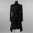 新品 kiryuyrik キリュウキリュウ / 23AW BLACK HONEY CHILI COOKIE コラボ Collarless Flare Jacket ノーカラーフレア ジャケット コート / BHCC-HJ15-007 / size M (BLACK)  123006-alm