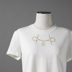 未使用 HERMES エルメス / 24SS カルトゥッシュ モール 半袖Tシャツ / 4H4643DA / size 38 M (WHITE) レディース