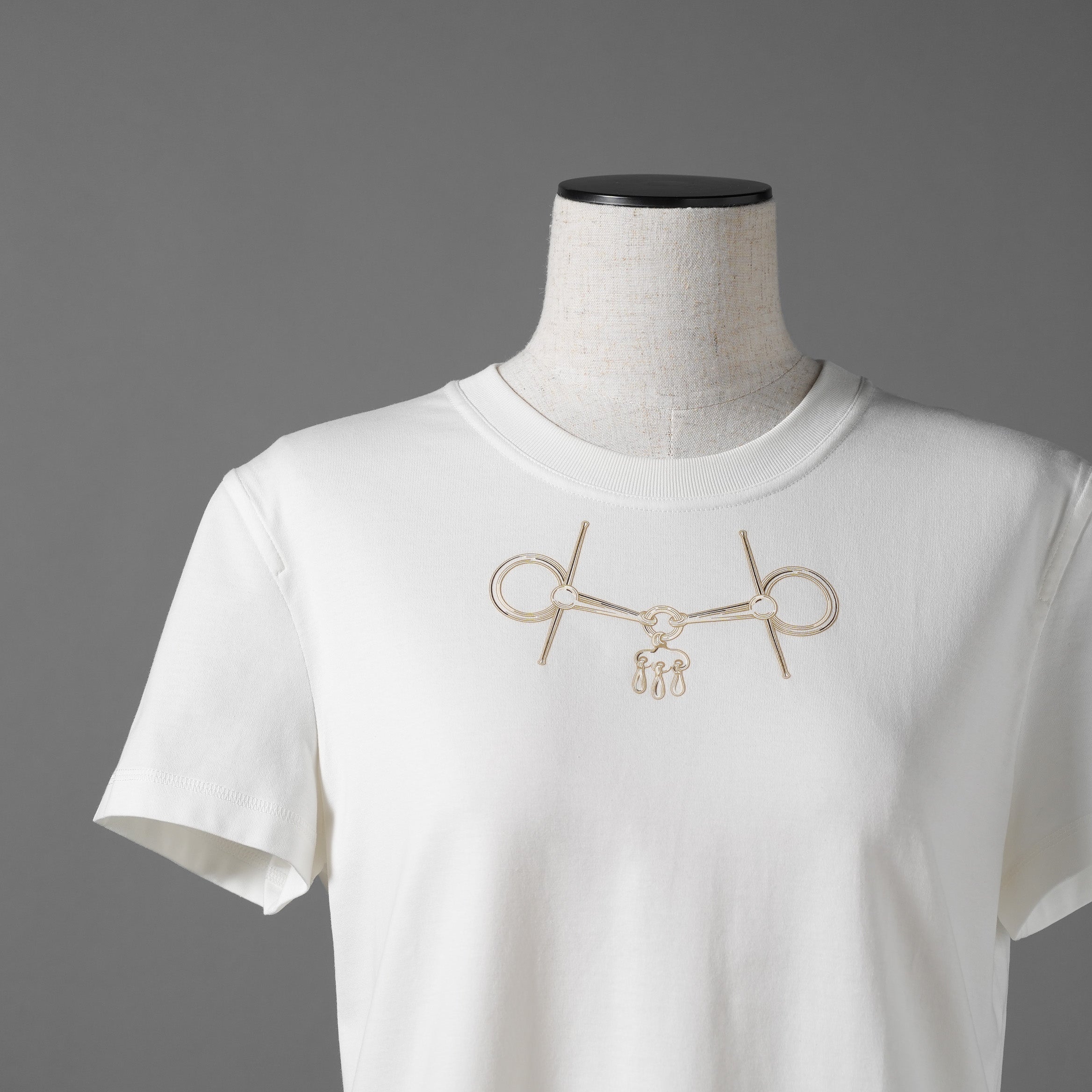 未使用 HERMES エルメス / 24SS カルトゥッシュ モール 半袖Tシャツ / 4H4643DA / size 38 M (WHITE) レディース