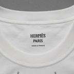 未使用 HERMES エルメス / 24SS カルトゥッシュ モール 半袖Tシャツ / 4H4643DA / size 38 M (WHITE) レディース