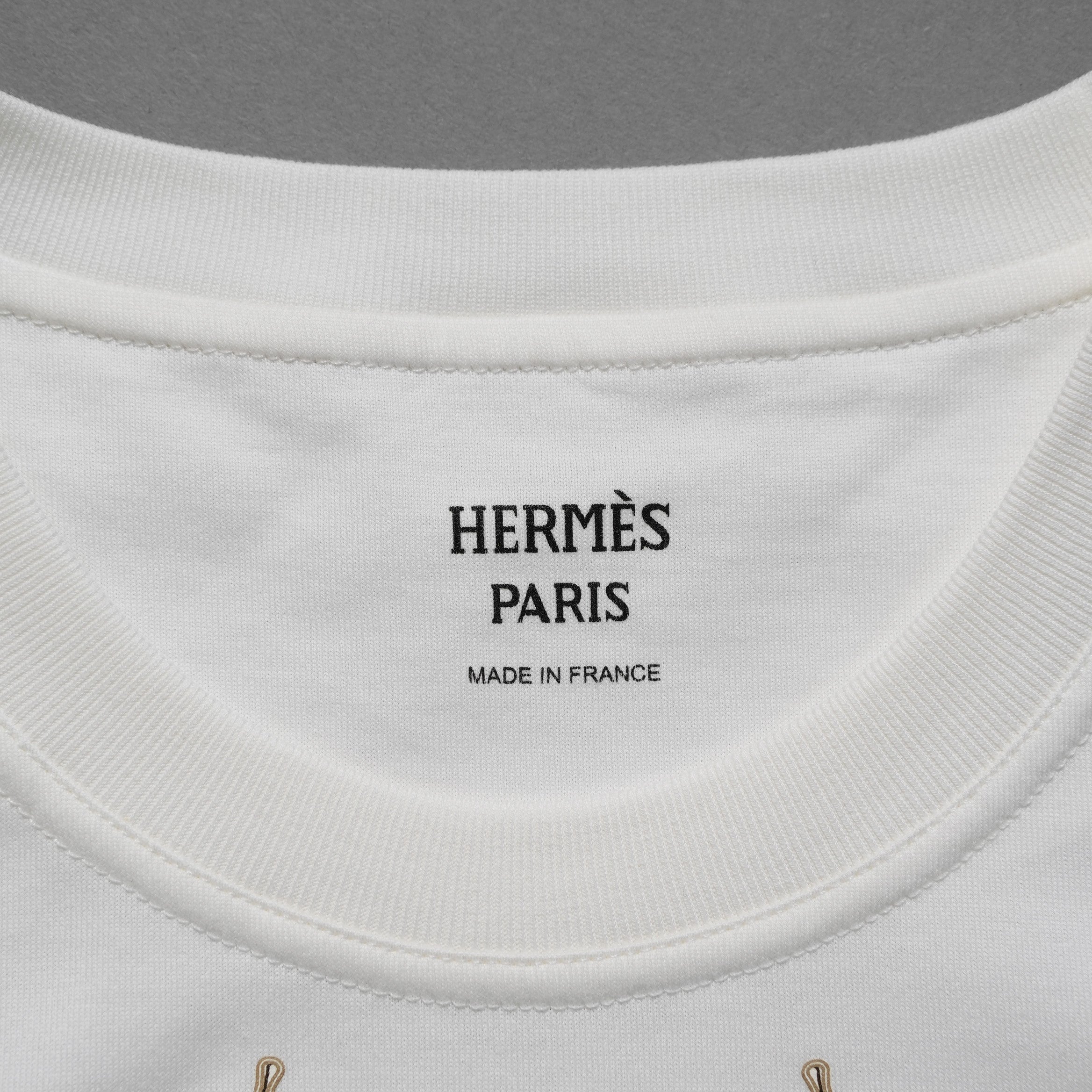 未使用 HERMES エルメス / 24SS カルトゥッシュ モール 半袖Tシャツ / 4H4643DA / size 38 M (WHITE) レディース