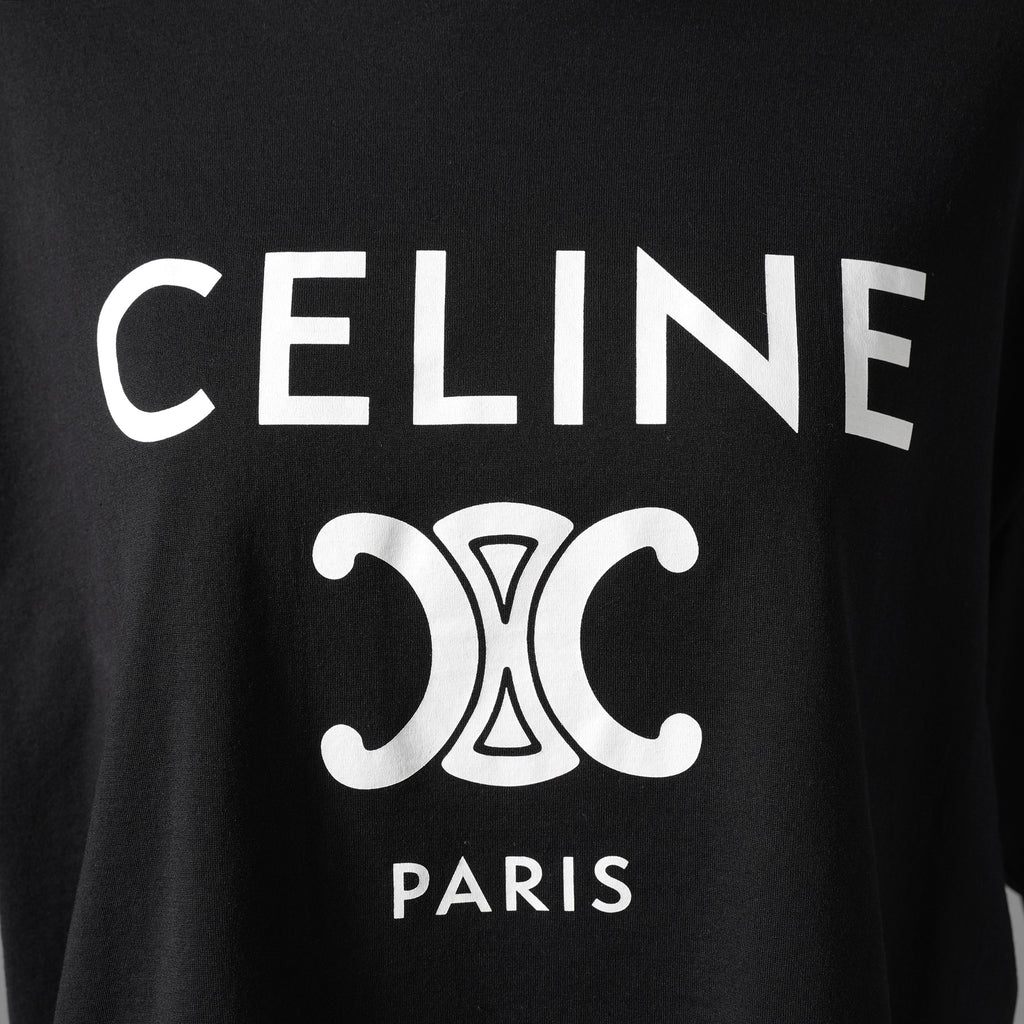 CELINE セリーヌ / 22SS 美品 エディ期 トリオンフ ロゴ クロップド Tシャツ / 2X871501F / size S (BLACK) レディース