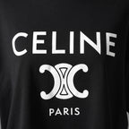 CELINE セリーヌ / 22SS 美品 エディ期 トリオンフ ロゴ クロップド Tシャツ / 2X871501F / size S (BLACK) レディース