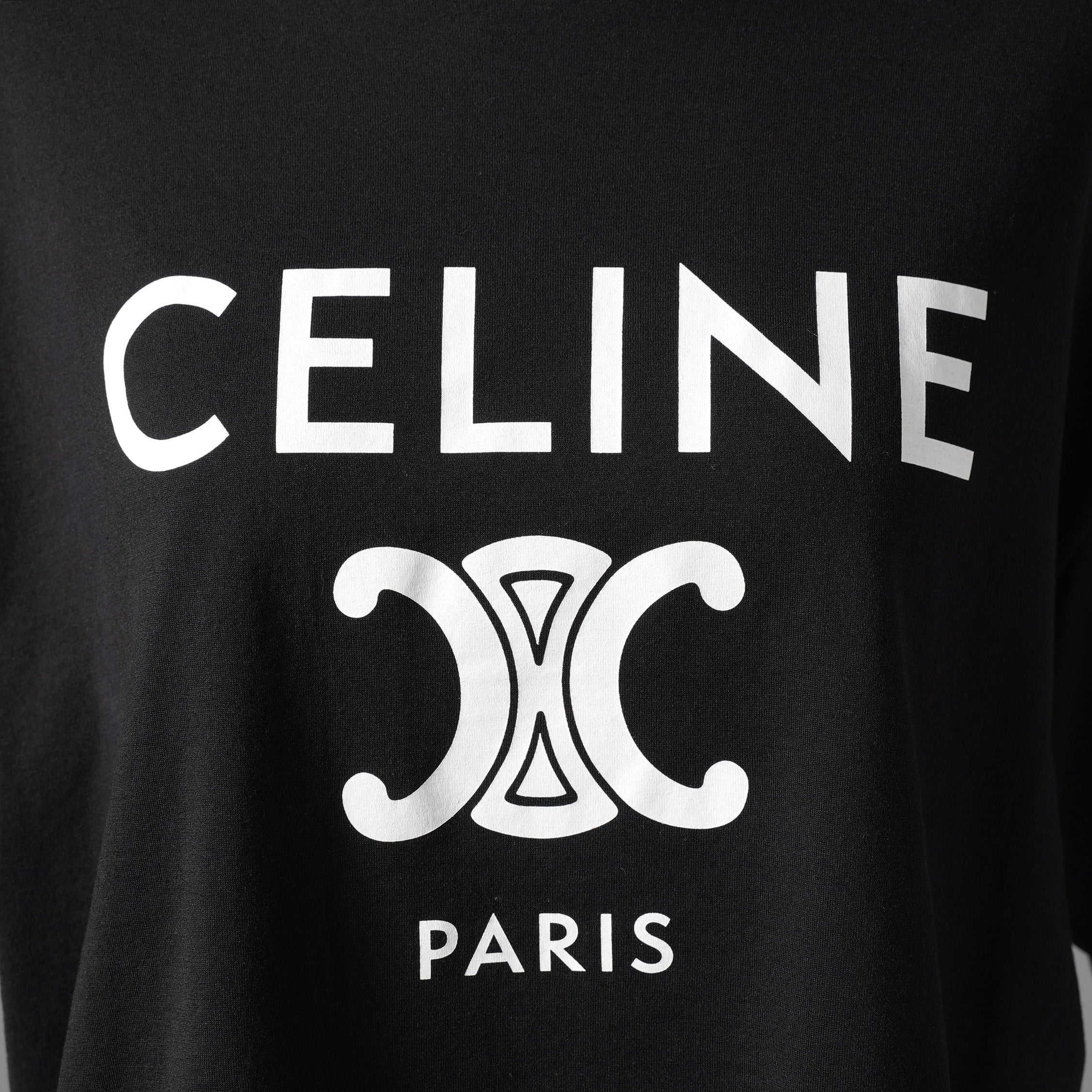CELINE セリーヌ / 22SS 美品 エディ期 トリオンフ ロゴ クロップド Tシャツ / 2X871501F / size S (BLACK) レディース