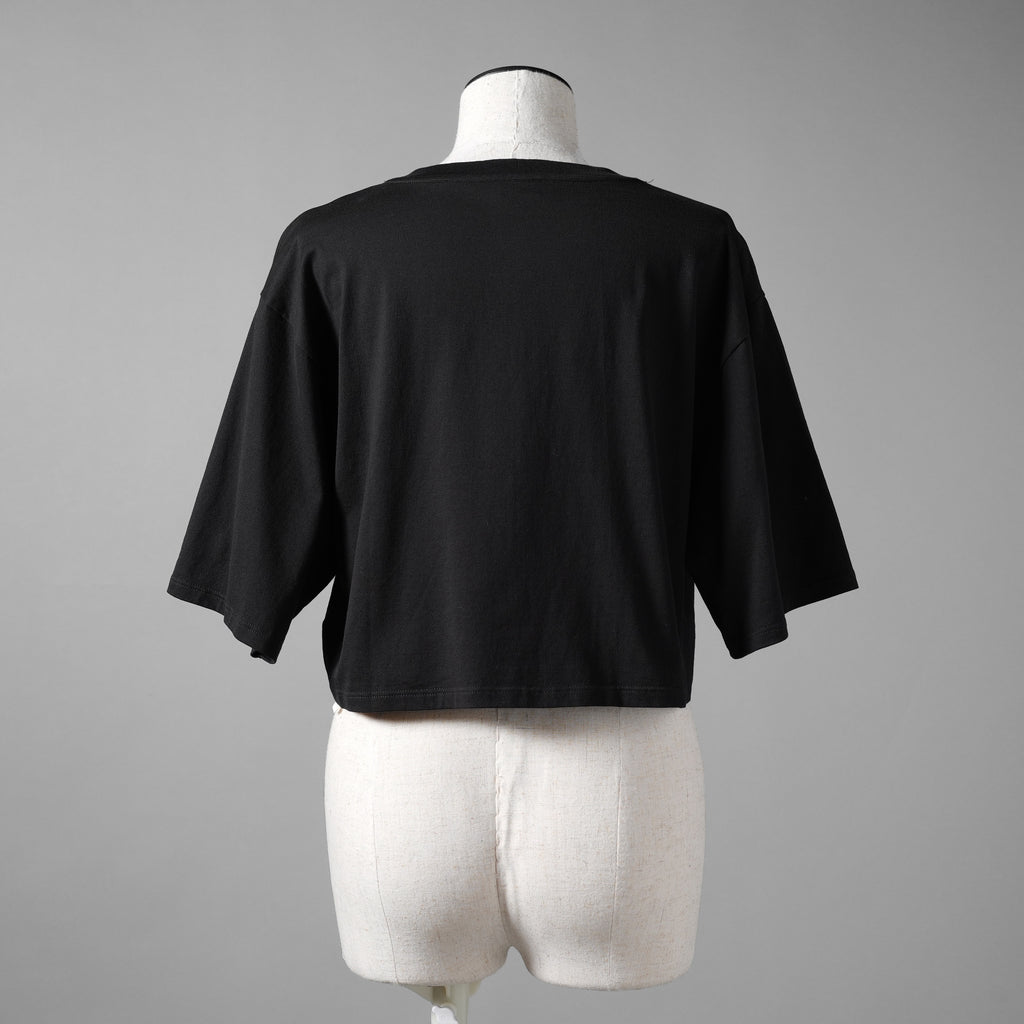 CELINE セリーヌ / 22SS 美品 エディ期 トリオンフ ロゴ クロップド Tシャツ / 2X871501F / size S (BLACK) レディース