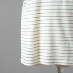 CELINE セリーヌ / 20SS David Kramer コラボ / フロックド ボーダー 半袖Tシャツ/ 2X3098051 / size S (IVORY×GREEN)レディース