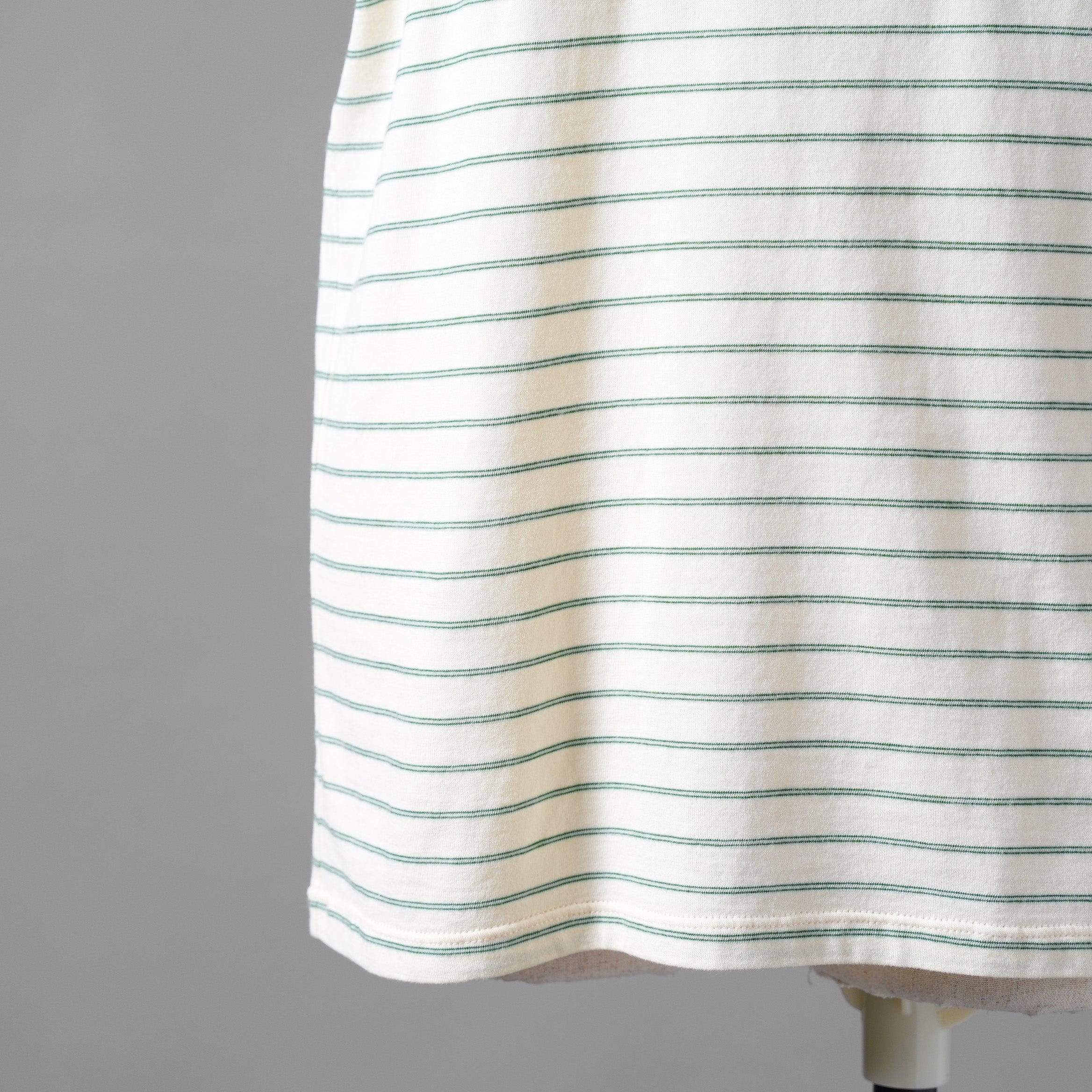 CELINE セリーヌ / 20SS David Kramer コラボ / フロックド ボーダー 半袖Tシャツ/ 2X3098051 / size S (IVORY×GREEN)レディース