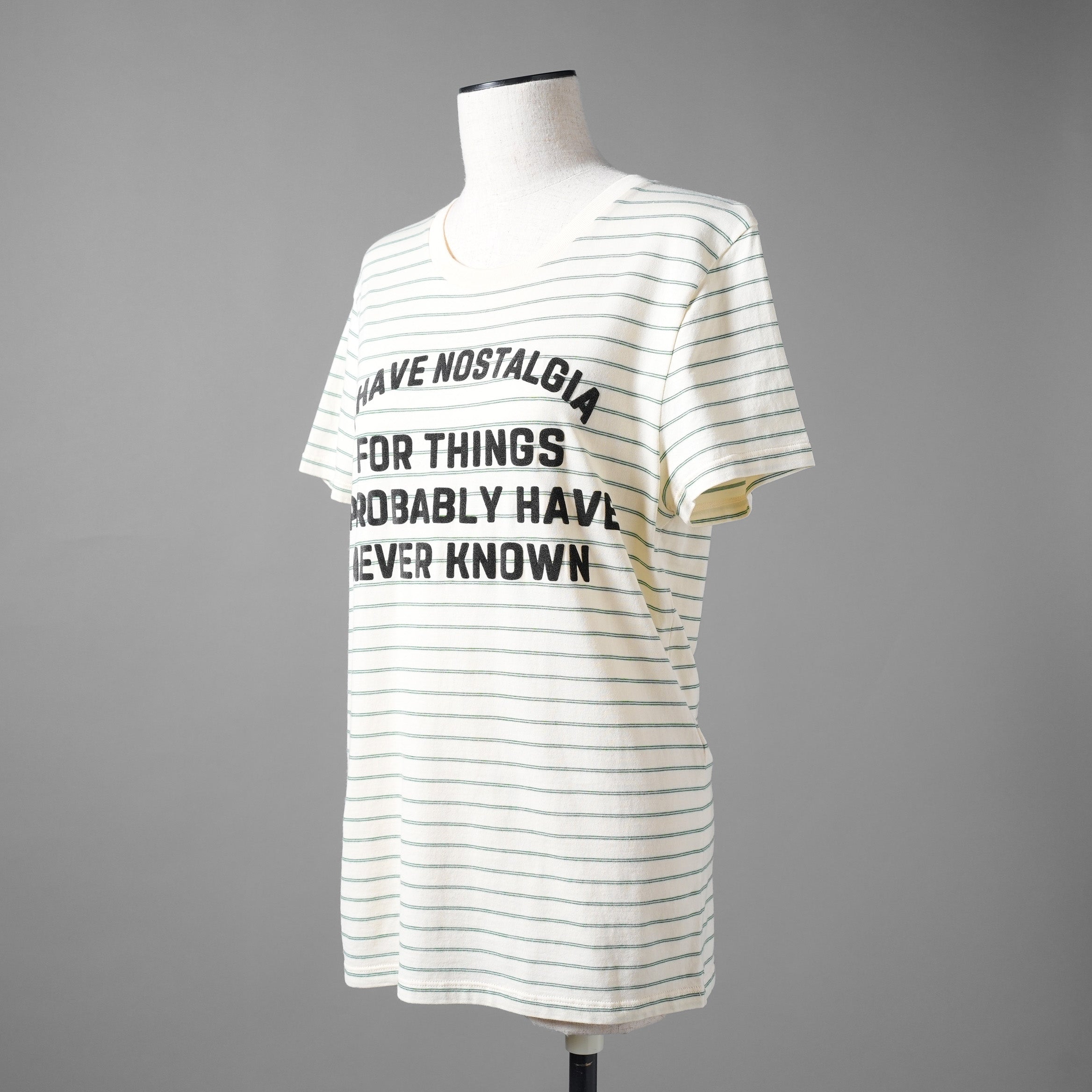 CELINE セリーヌ / 20SS David Kramer コラボ / フロックド ボーダー 半袖Tシャツ/ 2X3098051 / size S (IVORY×GREEN)レディース